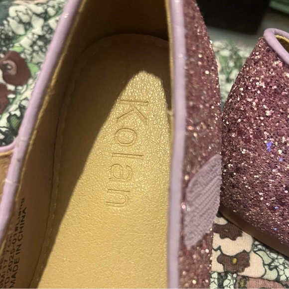 Kolan 10C Girls Glittery Purple Princess Shoes - Picture 3 of 4